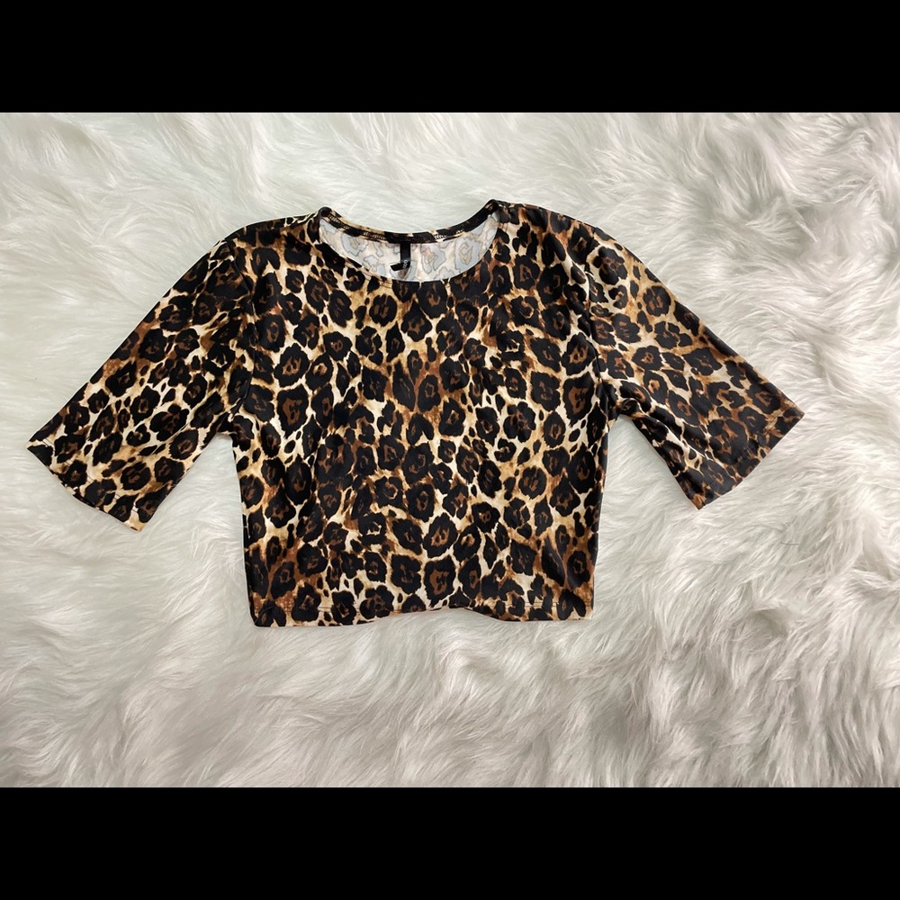 Lepoard Crop Top & High Waist Midi Skirt Set - Picture 8 of 14